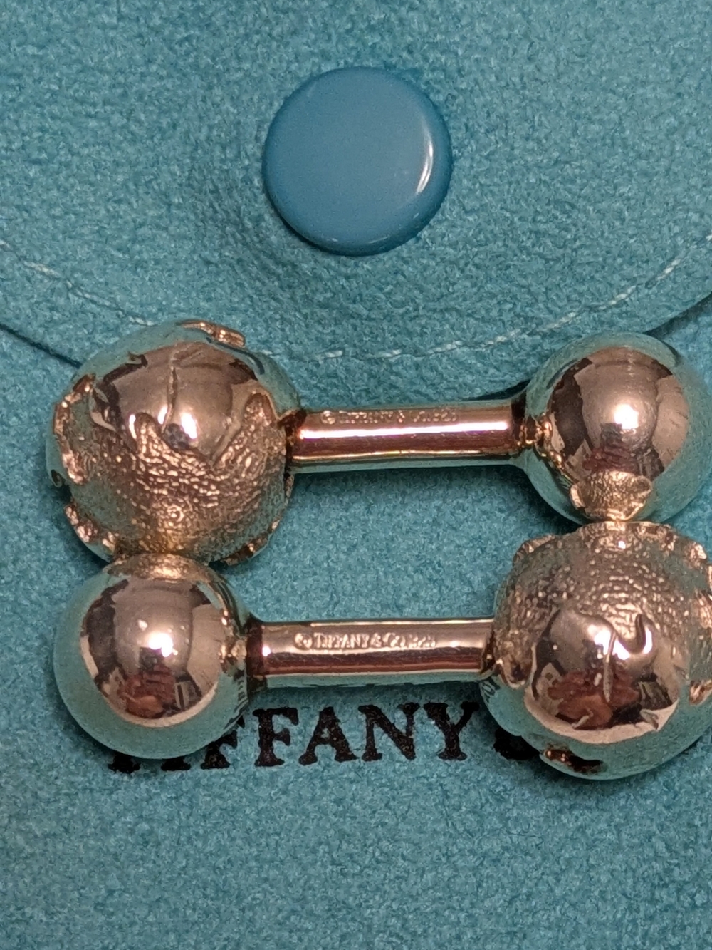 Authentic Tiffany & Co. Sterling Silver Globe / World cufflinks with Orig